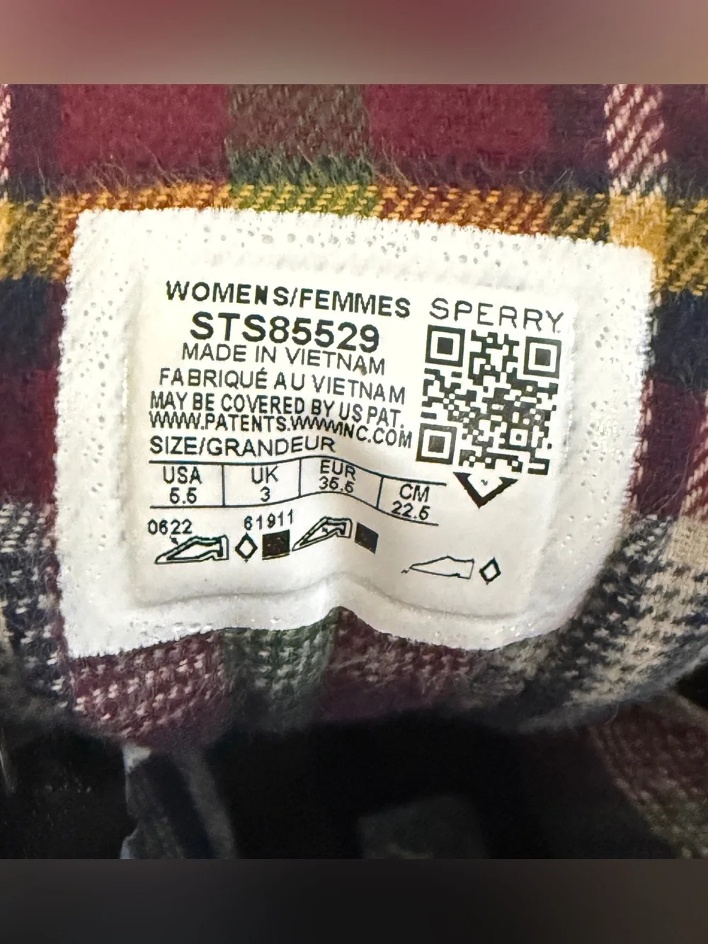 Sperry Women’s 5.5 Black Quilted Duck Boots Plaid Lined NEW Without Box